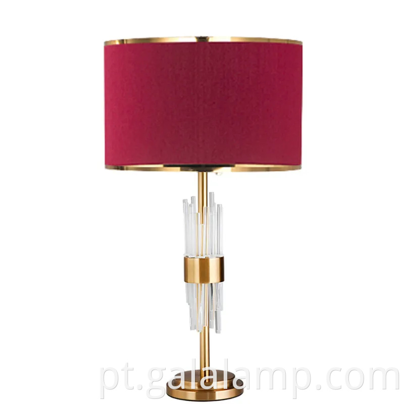 Lâmpada de mesa de aço de cristal liderada contemporânea para quartos modernos